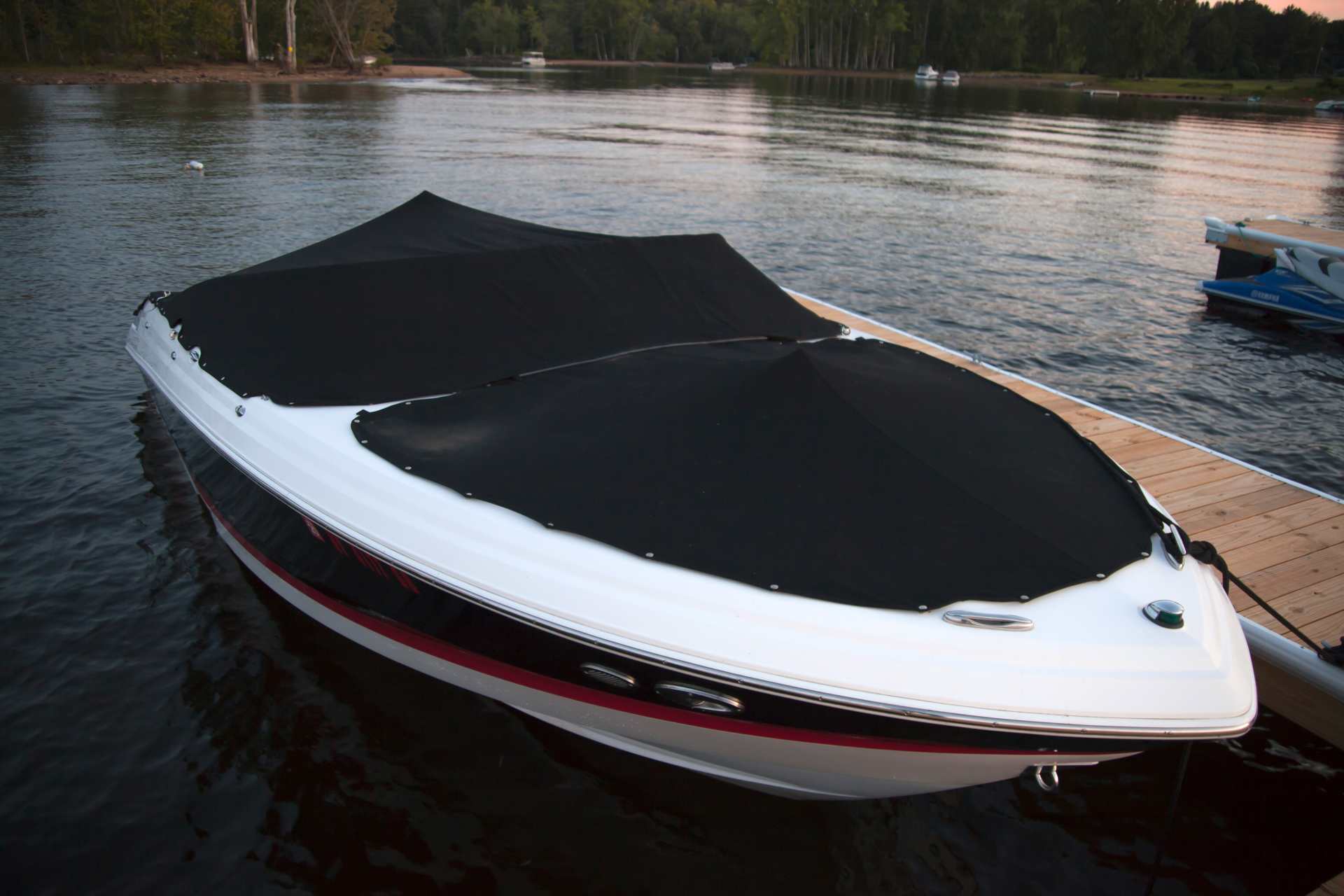 Taylor Made Original Equipment Bow Cover and Cockpit Cover on a Boat